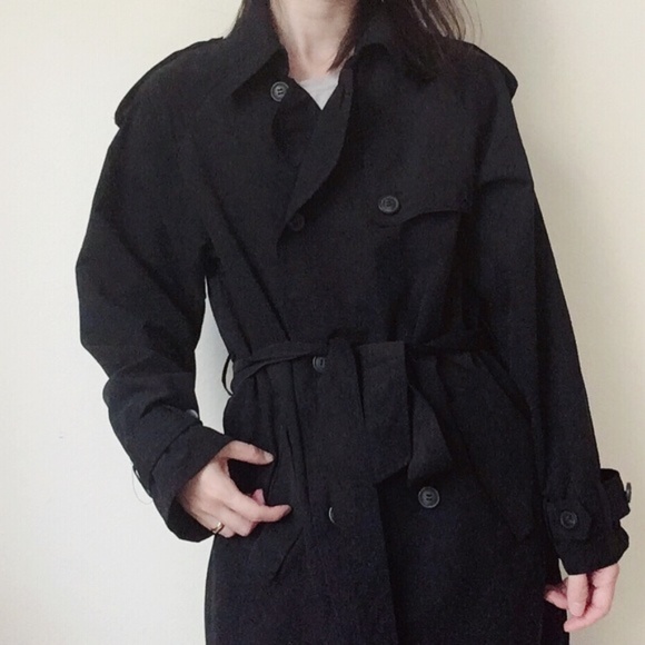 🏷 NWT double-breast trench coat black - Picture 3 of 7